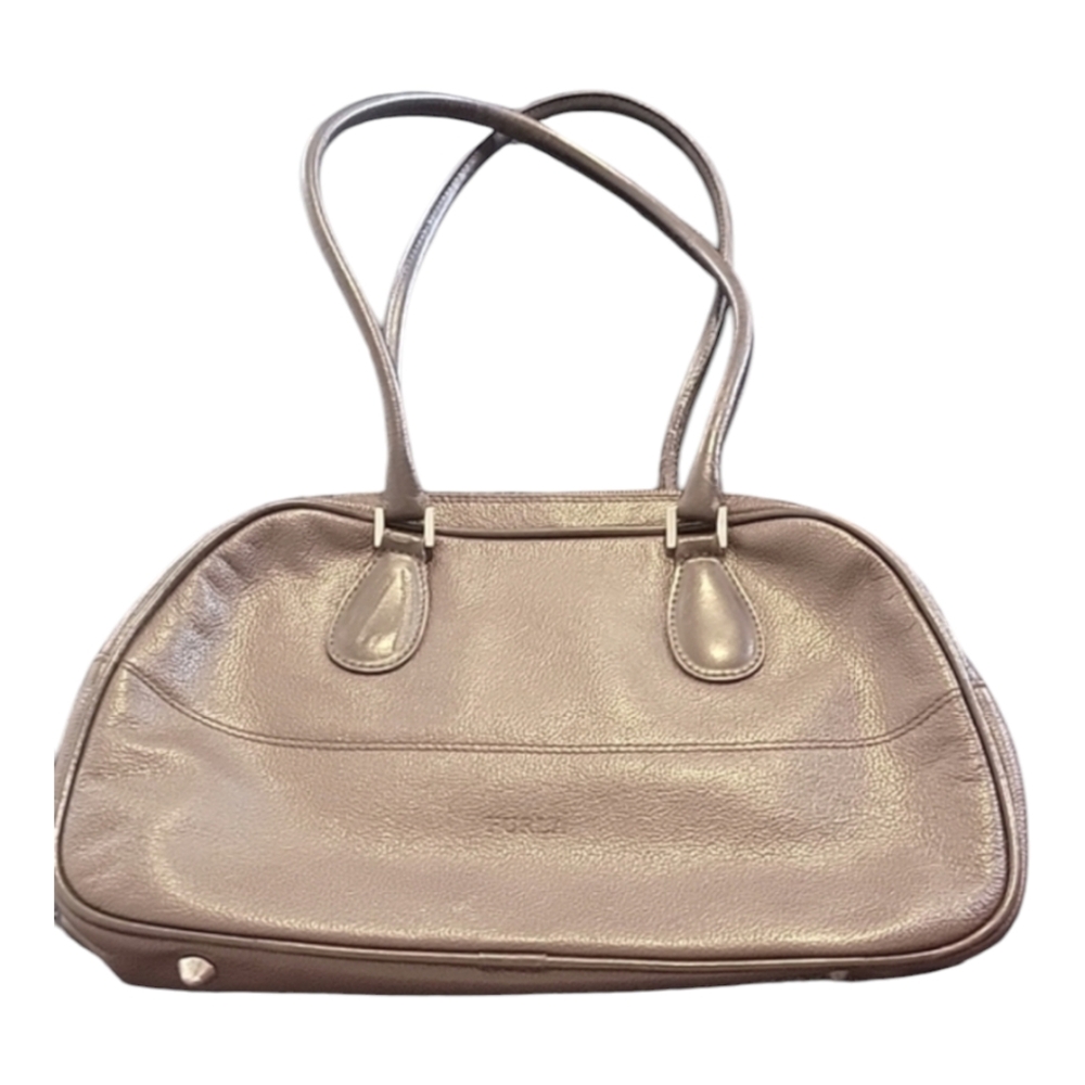 Furla browb Shoulder Bag with Rounded Shape and Leather Material